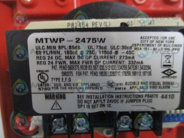WHEELOCK MTWP-2475W-FR WEATHERPROOF STROBE SIGNAL *NEW IN BOX*