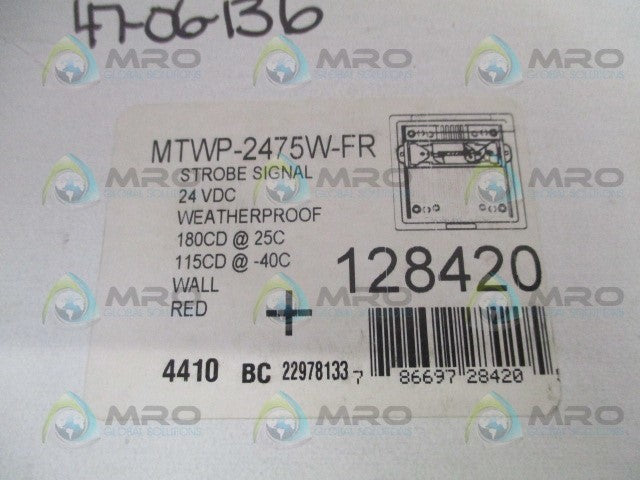 WHEELOCK MTWP-2475W-FR WEATHERPROOF STROBE SIGNAL *NEW IN BOX*