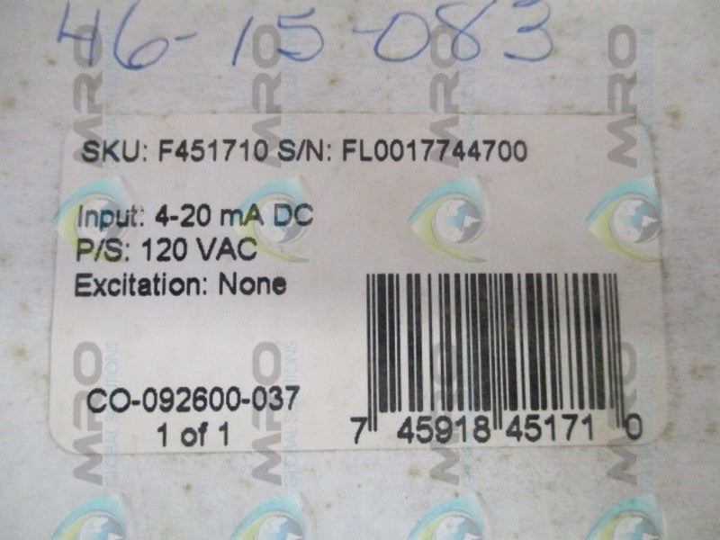 SIMPSON F451710 PANEL METER 4-20 MADC *NEW IN BOX*