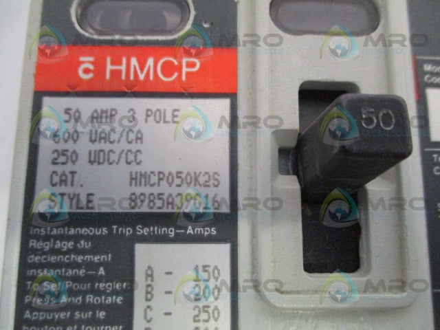 WESTINGHOUSE HMCP050K2S CIRCUIT BREAKER 50A (AS PICTURED) *USED*