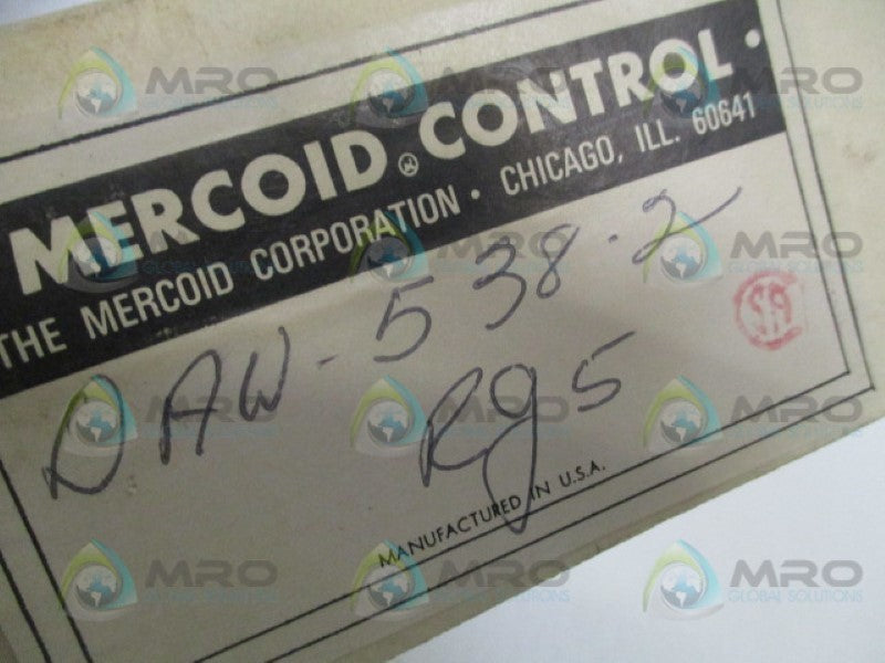 MERCOID CONTROL DAW538-2RG5 PRESSURE SWITCH  NSMP