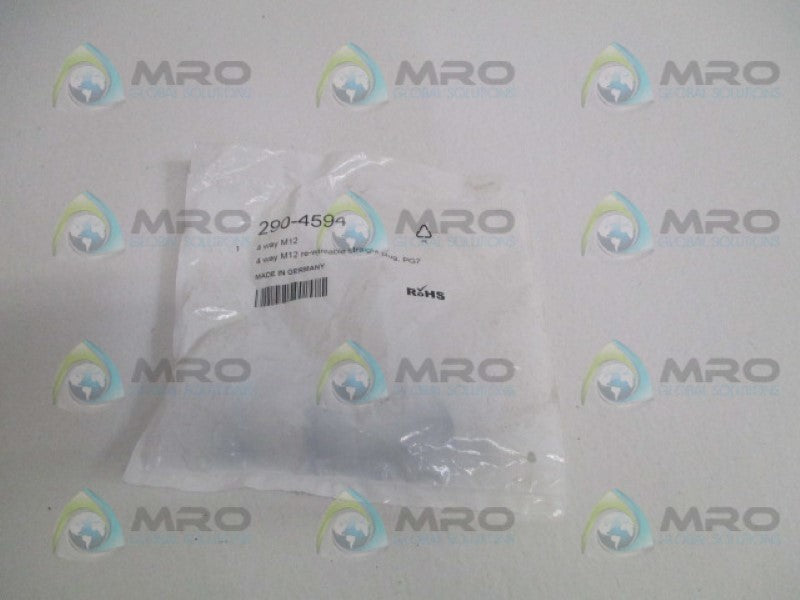 INDUSTRIAL MRO 290-4594 4-WAU RE-WIREABLE STRAIGHT PLUG *NEW IN FACTORY BAG*