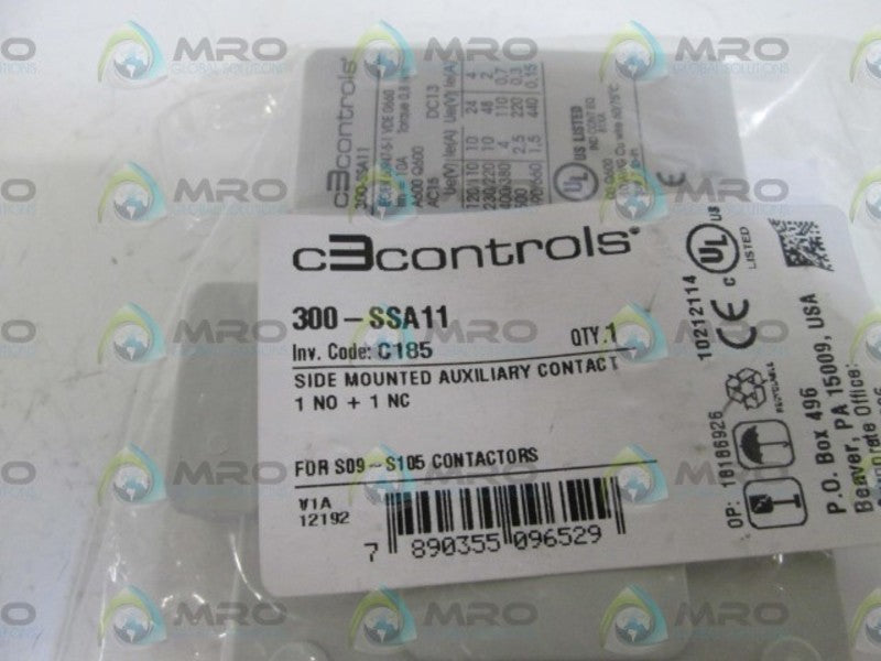 C3CONTROLS AUXILIARY CONTACT 300-SSA11 * NEW IN BAG *