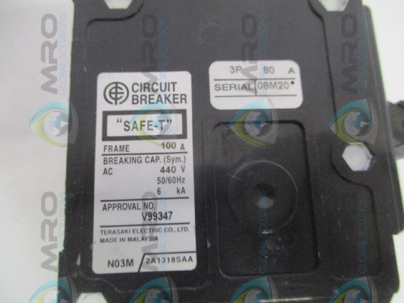 TERASAKI T380 CIRCUIT BREAKER 80A *NEW NO BOX*