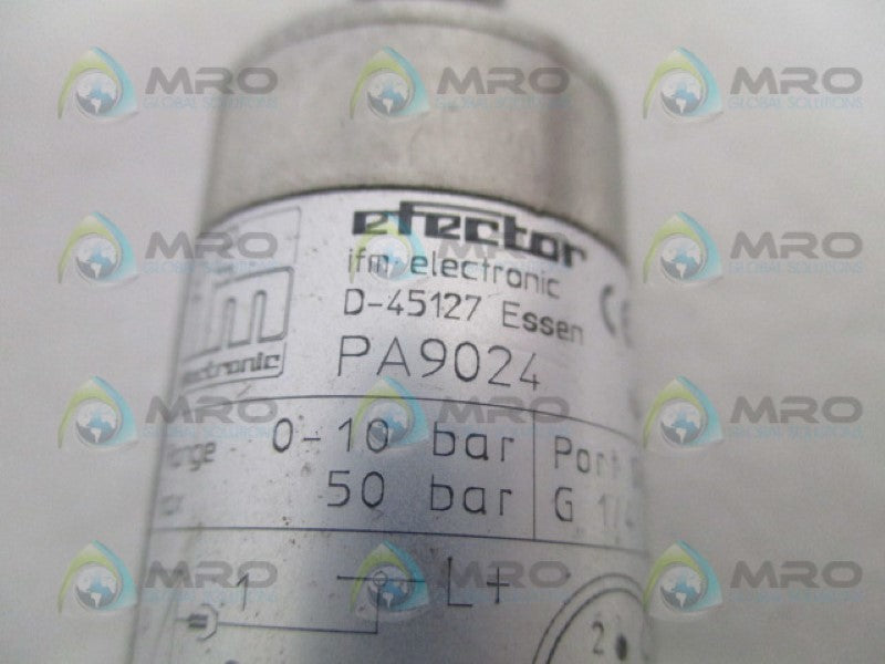 IFM EFECTOR PA9024 PRESSURE SENSOR *USED*