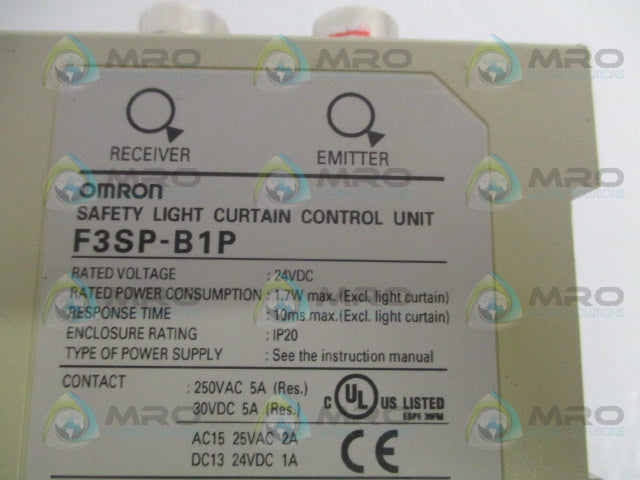 OMRON F3SP-B1P SAFETY LIGHT CURTAIN CONTROL UNIT (AS PICTURED) *USED*