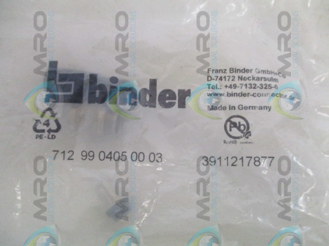 BINDER 712-99-0405-00-03 CONNECTOR * NEW IN FACTORY BAG *