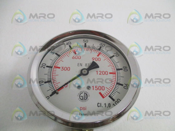 ITALMANOMETRI CAVRIAGO ML05RL0100.11 PRESSURE GAUGE 0-1500 PSI *NEW IN BOX*