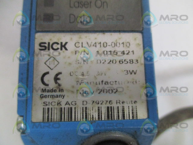 SICK CLV410-0010 BARCODE SCANNER *USED*