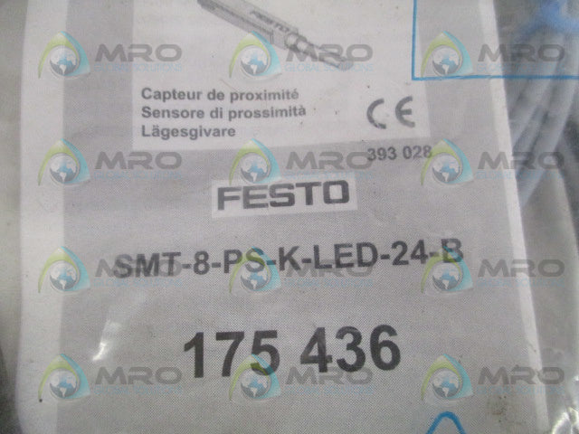 FESTO SMT-8-PS-K-LED-24-B 175436 PROXIMITY SWITCH * NEW IN FACTORY BAG *