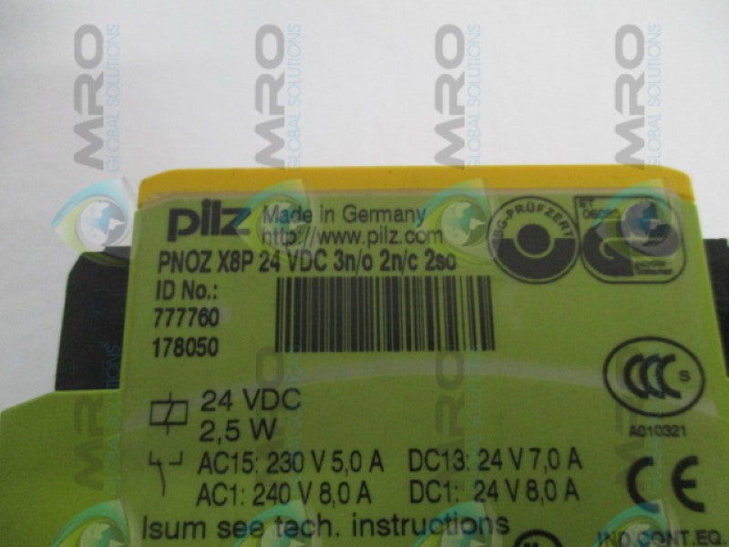 PILZ PNOZX8P24VDC3n/o2n/c2so SAFETY RELAY *NEW NO BOX*