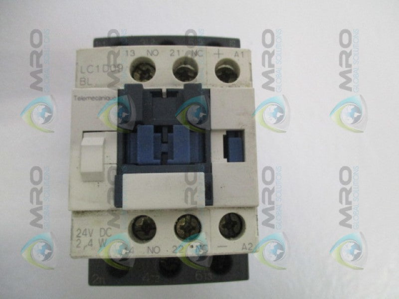 TELEMECANIQUE LC1D09BL CONTACTOR 24VDC *USED*