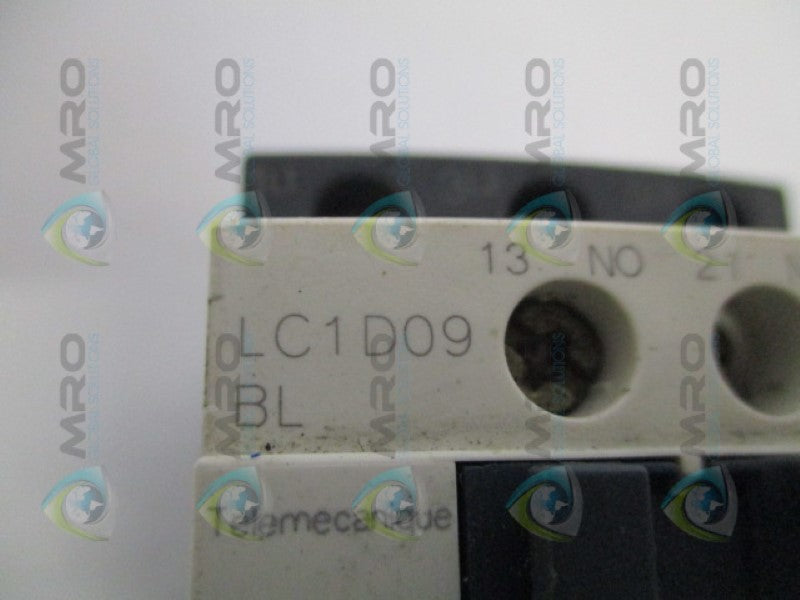 TELEMECANIQUE LC1D09BL CONTACTOR 24VDC *USED*