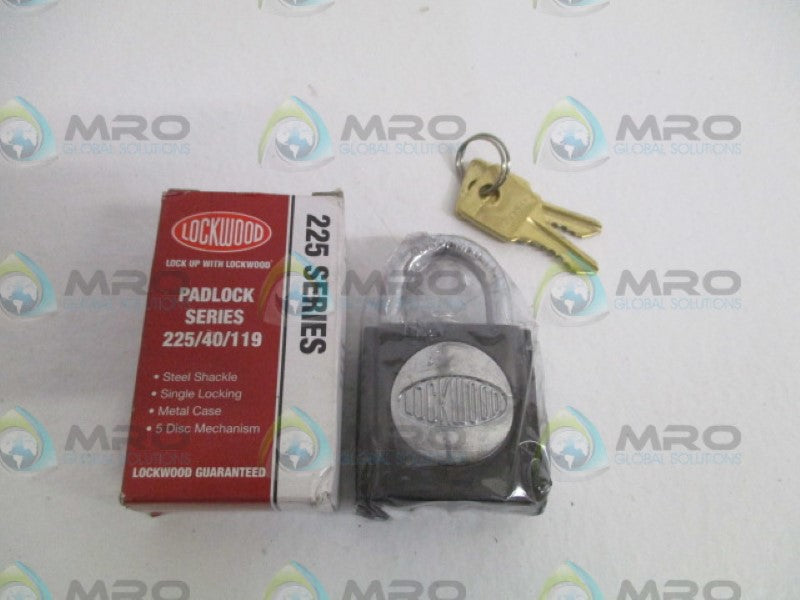 LOCKWOOD 225/40/119 SECURITY PADLOCK *NEW IN BOX*