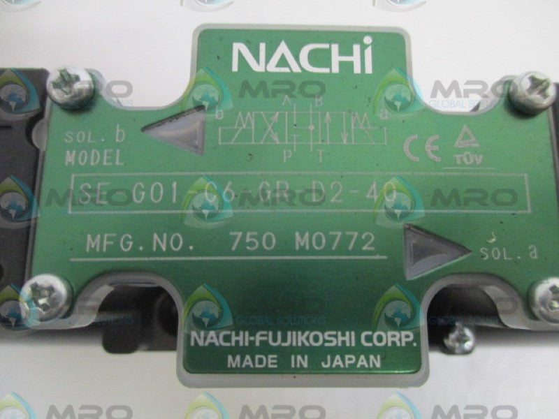 NACHI SE-G01-C6-GR-D2-40 HYDRUALIC DIRECTIONAL CONTROL VALVE *NEW NO BOX*