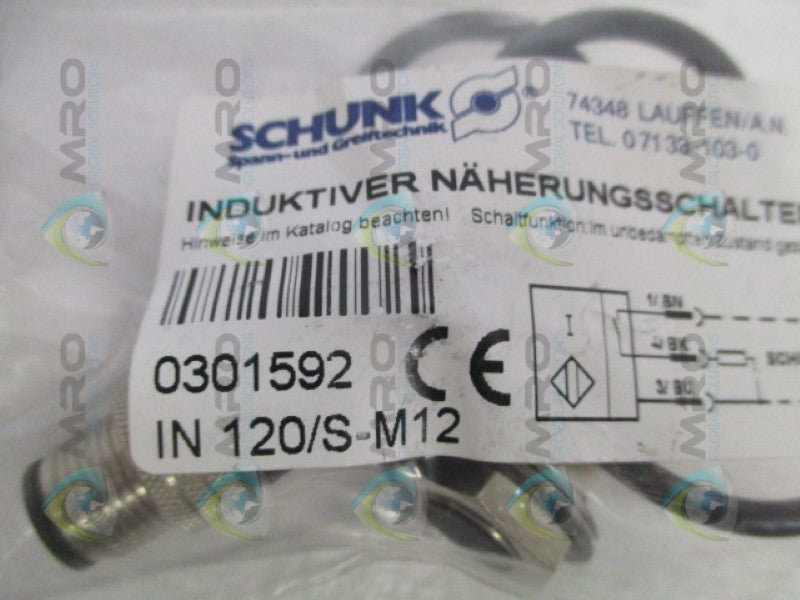 SCHUNK 0301592 IN120/S-M12 PROXIMITY SENSOR  NSMP