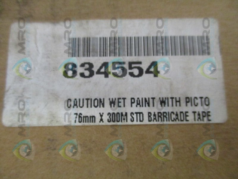 INDUSTRIAL MRO 834554 CAUTION WET PAINT TAPE 76mmX300M *NEW IN BOX*