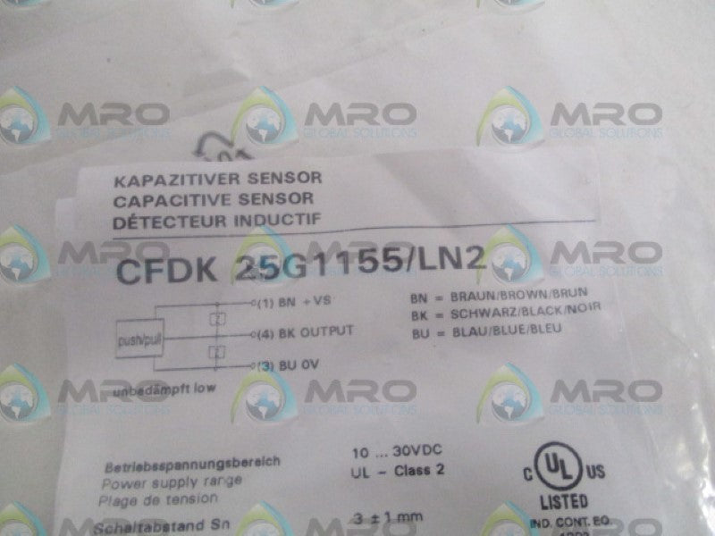 BAUMER CFDK25G1155/LN2 CAPACITIVE SENSOR  NSMP