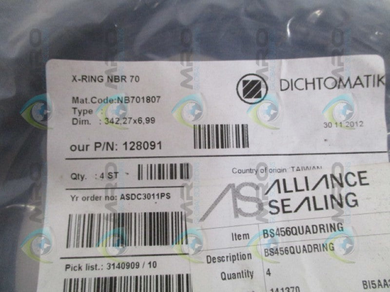 DICHTOMATIK 128091 O-RING (PKG. OF 4)  NSMP