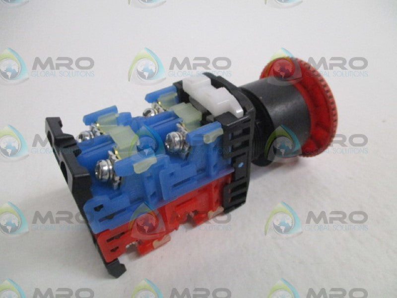 FUJI ELECTRIC AR22V2R RED EMERGENCY STOP PUSHBUTTON SWITCH (AS PICTURED) *USED*