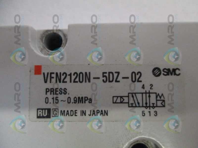 SMC VFN2120N-5DZ-02 SOLENOID VALVE *USED*