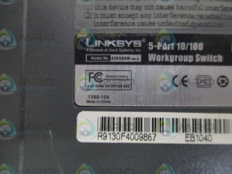 LINKSYS EZXS55W 5-PORT 10/100 WORKGROUP SWITCH *USED*