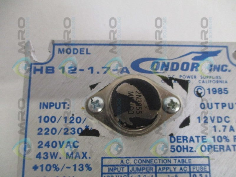 CONDOR HB12-1.7-A POWER SUPPLY  UNMP