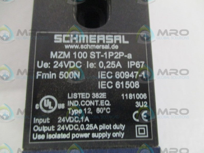 SCHMERSAL MZM100ST-1P2P-A ELECTROMAGNETIC LOCK PULSE ECHO SAFETY SENSOR *USED*