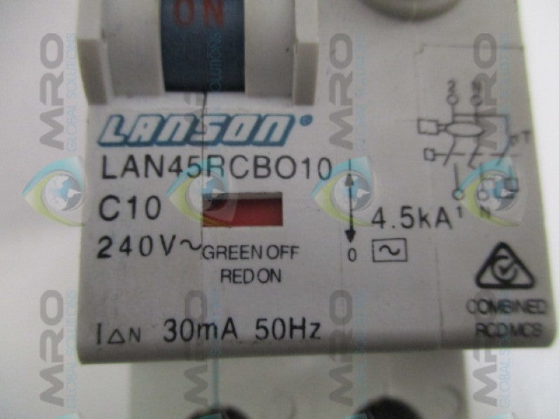 LANSON LAN45RCBO10 MOTOR CONTROL 10A UNMP