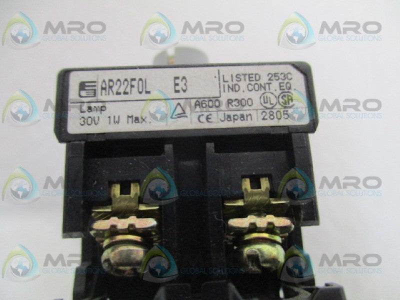 FUJI ELECTRIC AR22F0LE3 PUSHBUTTON BODY (AS PICTURED) NSNP