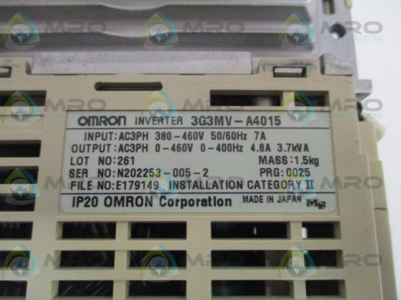 OMRON 3G3MV-A4015 INVERTER DRIVE UNMP