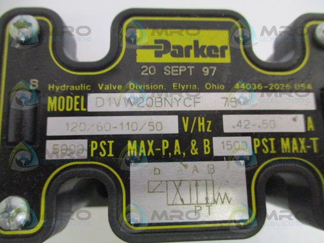 PARKER D1VW20BNYCF75 DIRECTIONAAL CONTROL VALVE *NEW NO BOX*