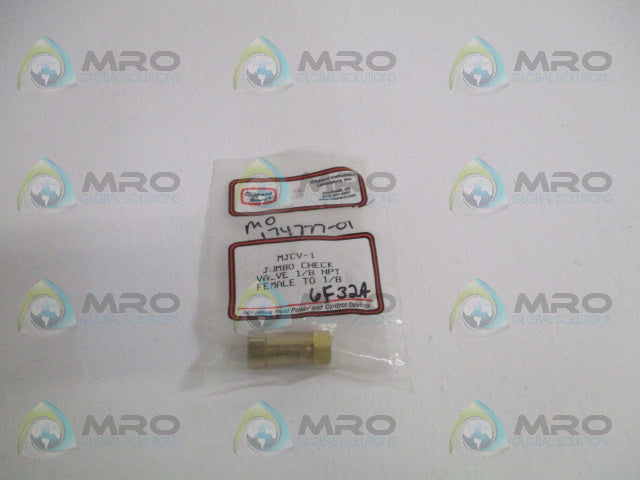 CLIPPARD MJCV-1 JUMBO CHECK VALVE 1/8" * NEW IN FACTORY BAG *