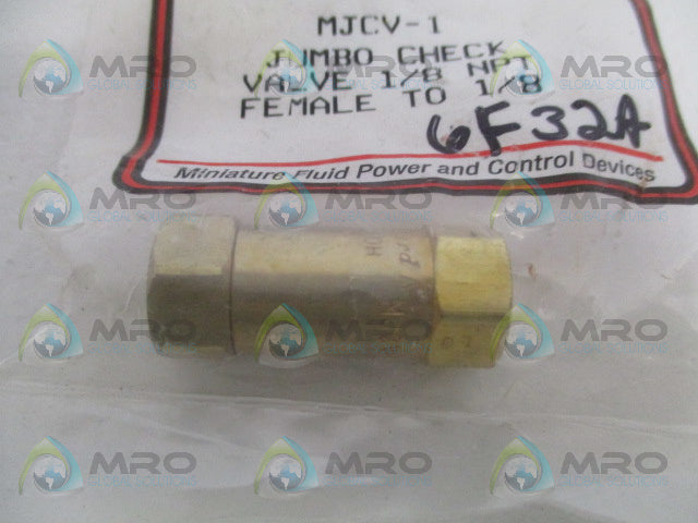 CLIPPARD MJCV-1 JUMBO CHECK VALVE 1/8" * NEW IN FACTORY BAG *