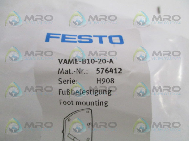 FESTO VAME-B10-20-A FOOT MOUNTING * NEW IN FACTORY BAG *