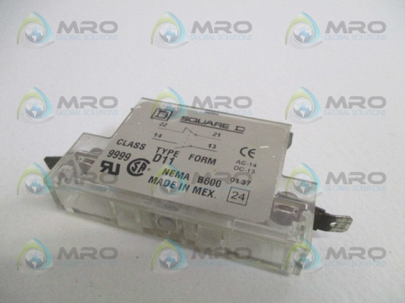 SQUARE D 9999-D11 AUXILIARY CONTACT *USED*