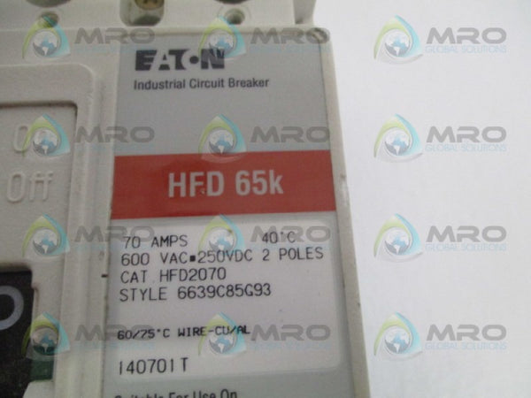 EATON HFD2070 CIRCUIT BREAKER 70A  UNMP