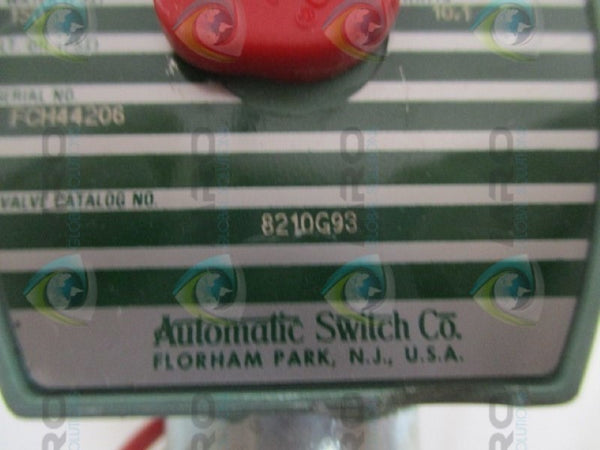 ASCO 8210G93 SOLENOID VALVE (AS PICTURED)  UNMP