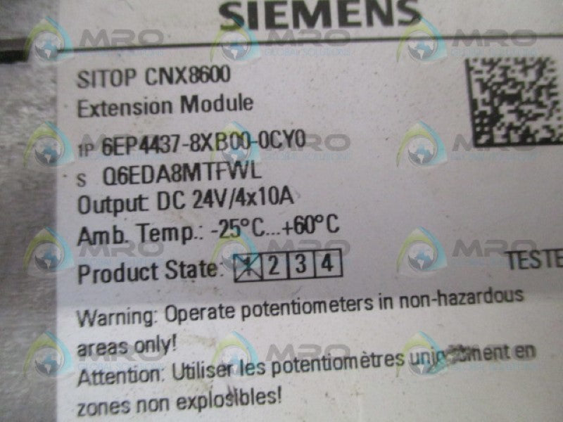 SIEMENS SITOP CNX8600 6EP4437-8XB00-0CY0 EXTENSION MODULE *USED*