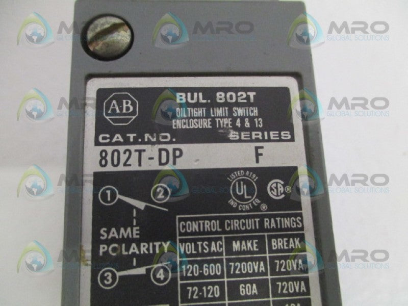 INDUSTRIAL SPARE PART 802T-DP SER. F (AS PICTURED)  UNMP