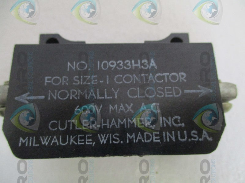 CUTLER HAMMER 10933H3A AUXILIARY CONTACT (MISSING ACCESSORIES)  NSNP