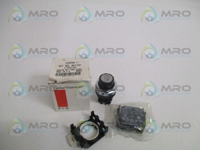 CUTLER HAMMER E22KN6 KEY SELECTOR SWITCH (MISSING ACCESSORIES)  NSMP