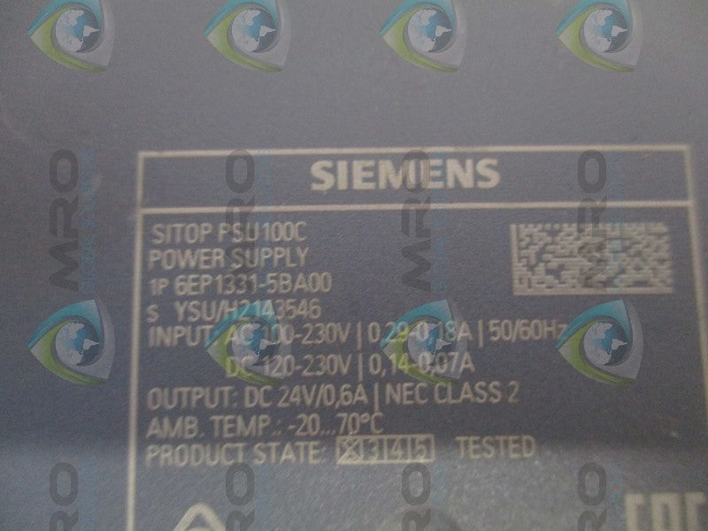 SISMENS SITOP PSU100C 6EP1331-5BA00 POWER SUPPLY NSNP