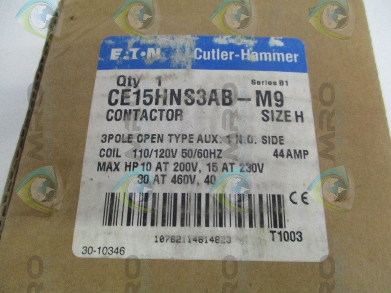 CUTLER HAMMER CE15HNS3AB-M9 CONTACTOR 110/120V (AS PICTURED)  NSMP