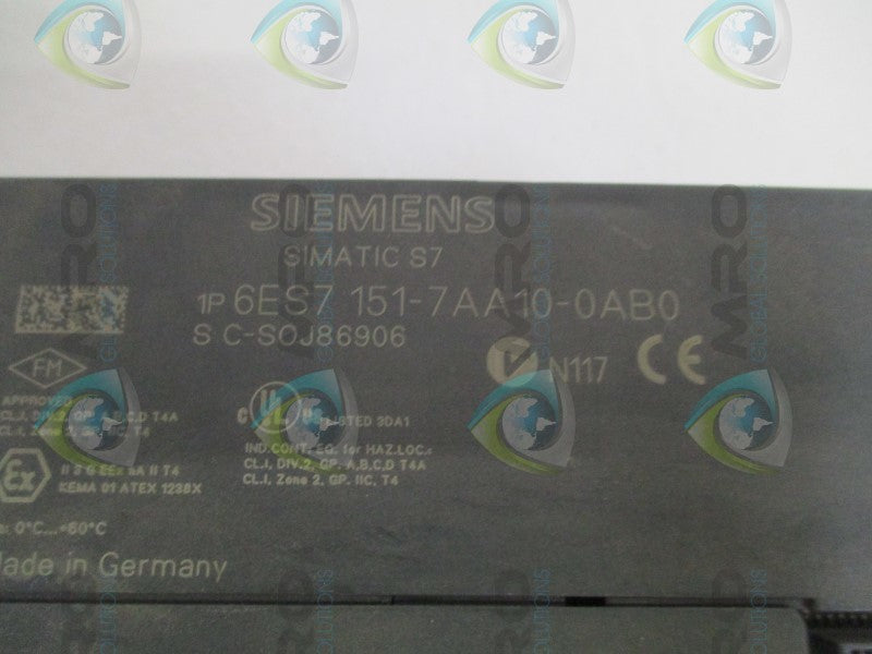 SIEMENS SIMATIC S7 6ES7151-7AA10-0AB0 INTERFACE MODULE (AS PICTURED) *USED*