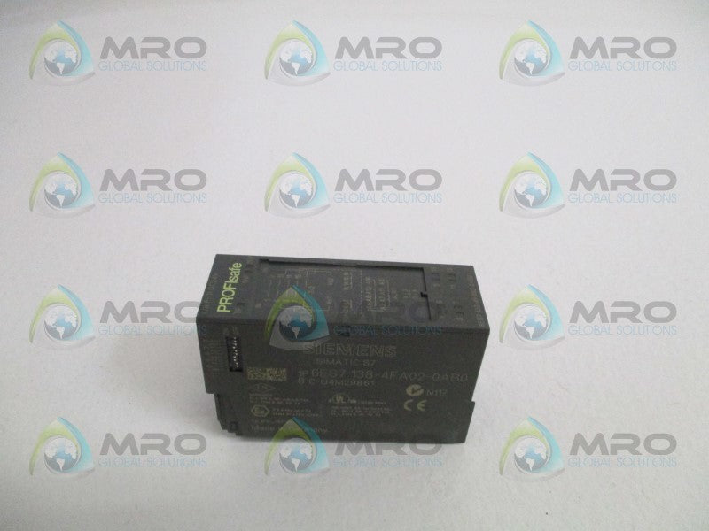 SIEMENS SIMATIC S7 PROFIsafe 6ES7138-4FA02-0AB0 1/O MODULE UNMP