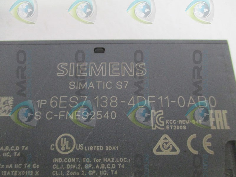 SIEMENS SIMATIC S7 6ES7138-4DF11-0AB0 MOD BUS MODULE *NEW NO BOX*