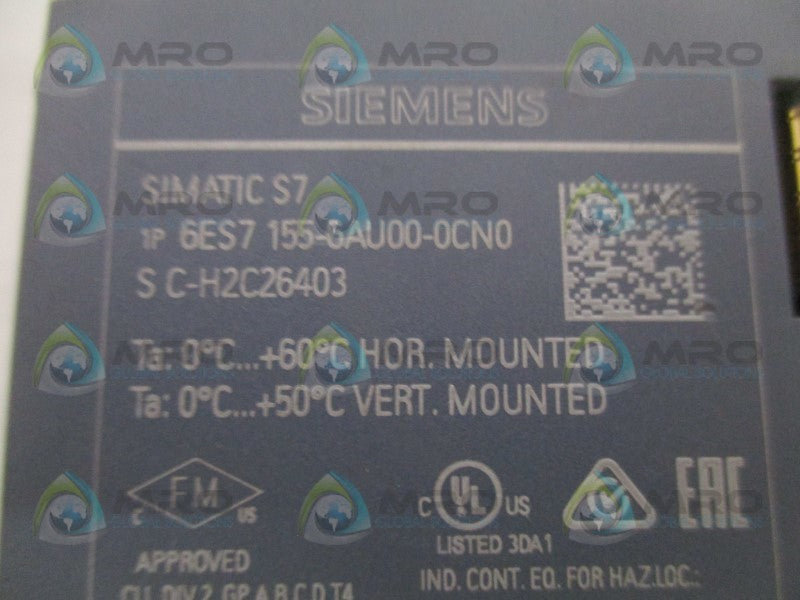 SIEMENS SIMATIC S7 6ES7155-6AU00-0CN0/ 6ES7193-6AR00-0AA0 INTERFACE MODULE*USED*