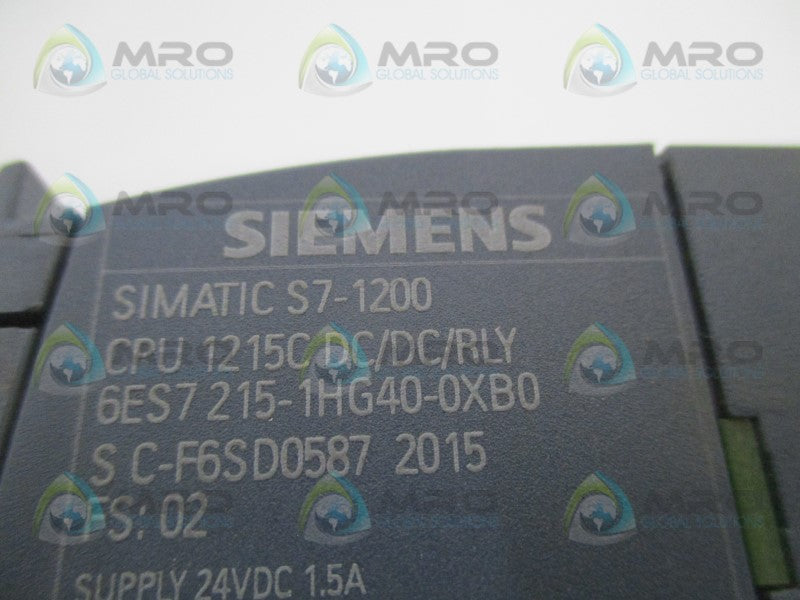 SIEMENS SIMATIC S7-1200 6ES7215-1HG40-0XB0 CPU MODULE (AS PICTURED) *NEW NO BOX*