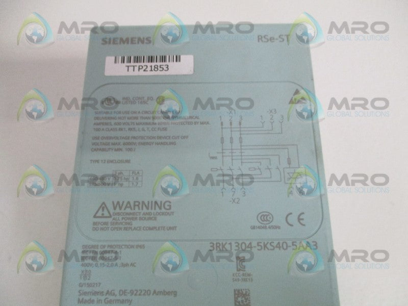 SIEMENS Rse-ST 3RK1304-5KS40-5AA3 REVERSING STARTER *NEW NO BOX*